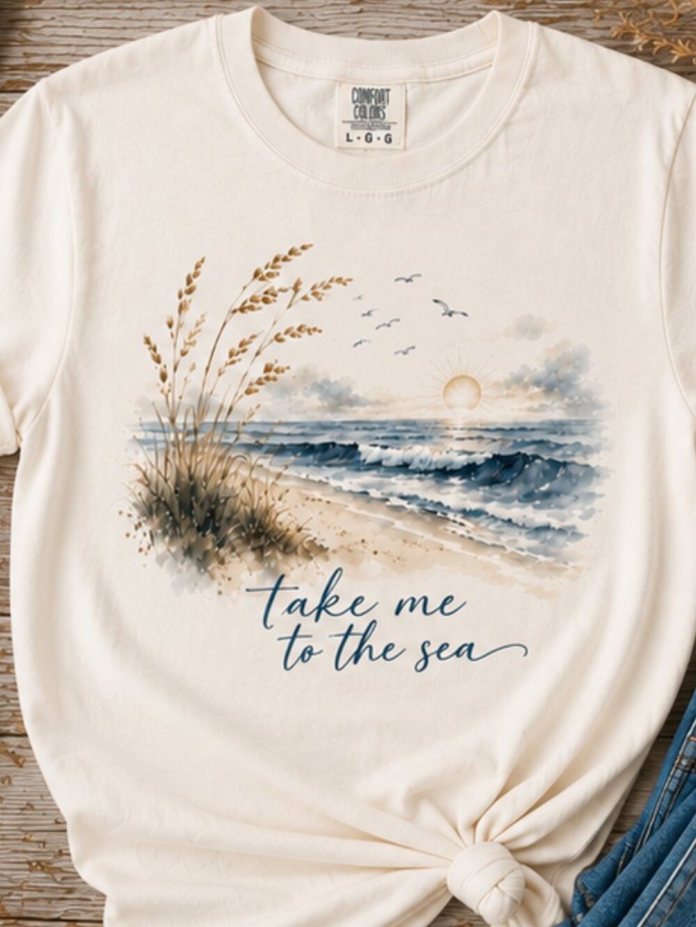 Take Me to the Sea Comfort Colors Tee | Coastal Watercolor Shirt